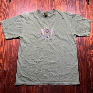 Anvil M Y2K American West Tee Green Embroidered Graphic